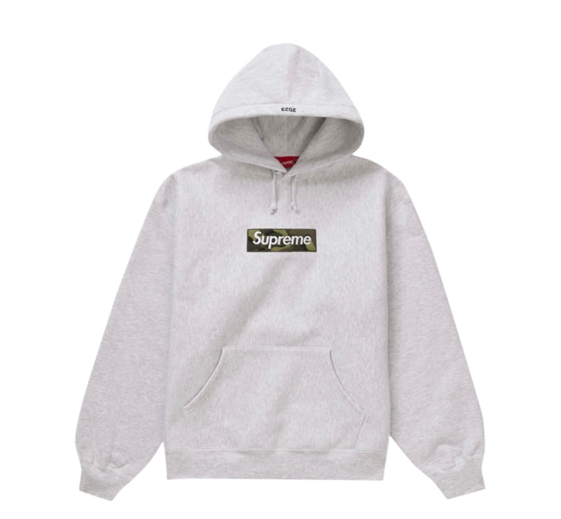 슈프림 박스로고 후드 스웨트셔츠 애쉬 그레이 - 23FW 상품이미지1