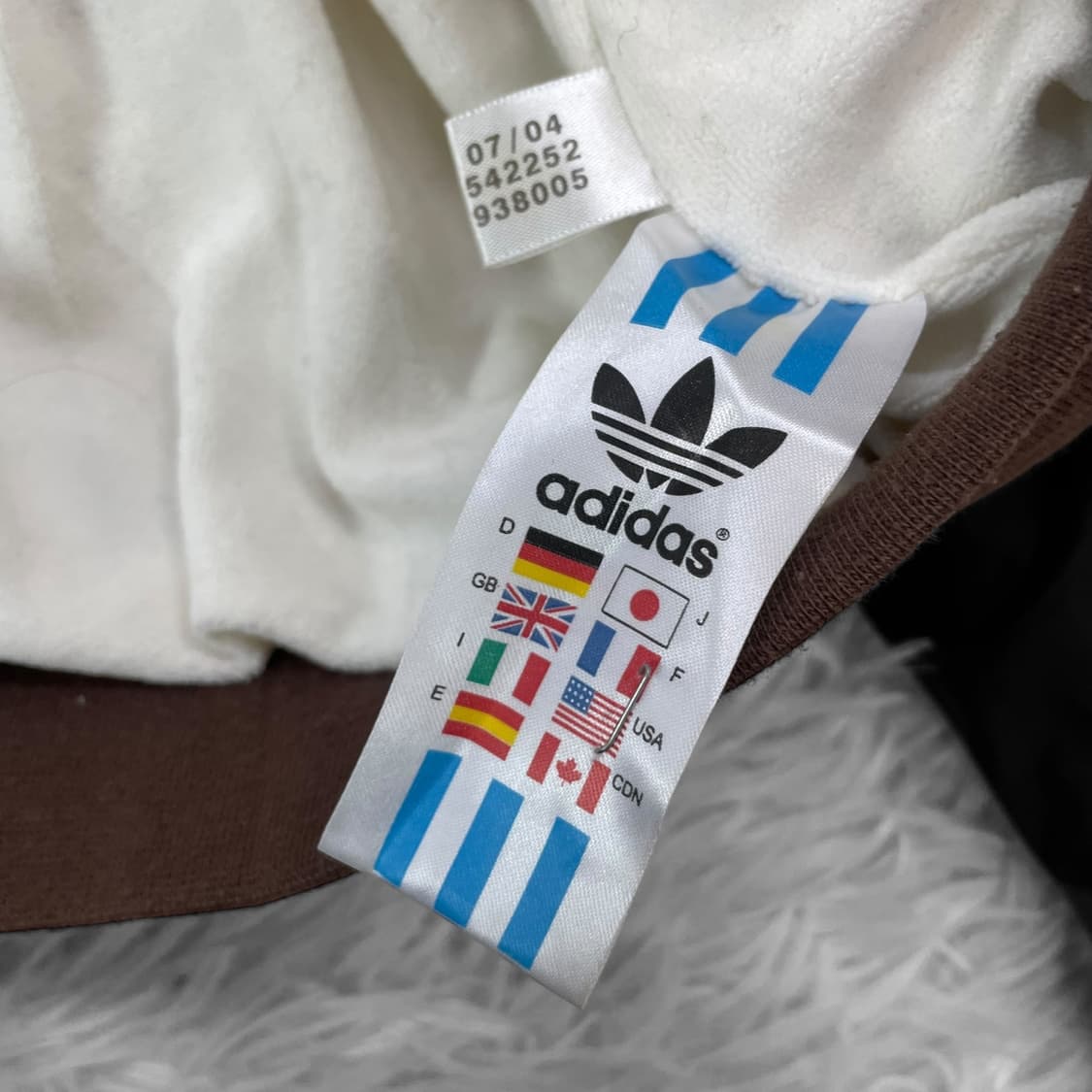 아디다스 불꽃 로고 크림 브라운 배색 트랙 자켓 대장급 상품이미지6