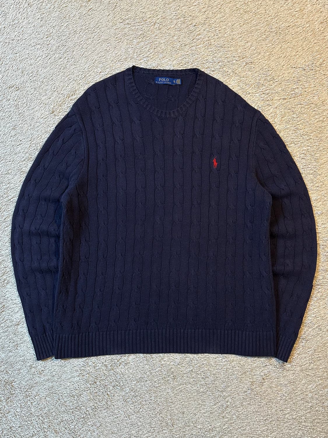 폴로 랄프로렌 신형 레드포니 케이블 코튼 꽈배기 니트 네이비 상품이미지1