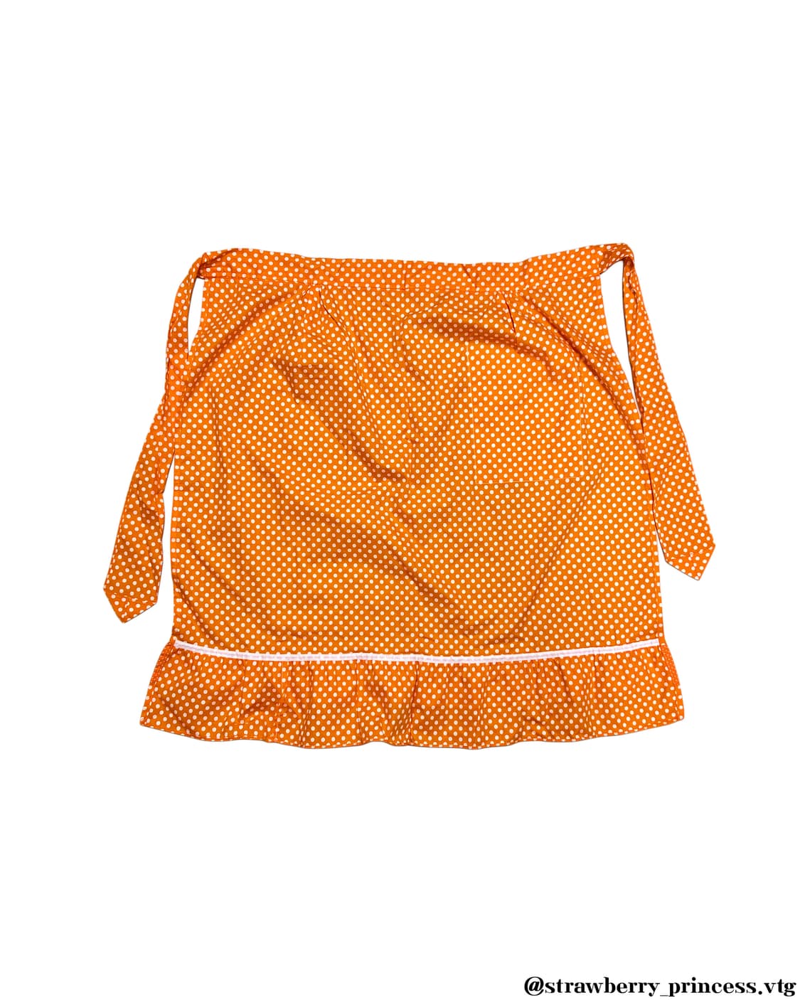 일본 빈티지 오렌지 도트 에이프런 앞치마 레이스 상품이미지2