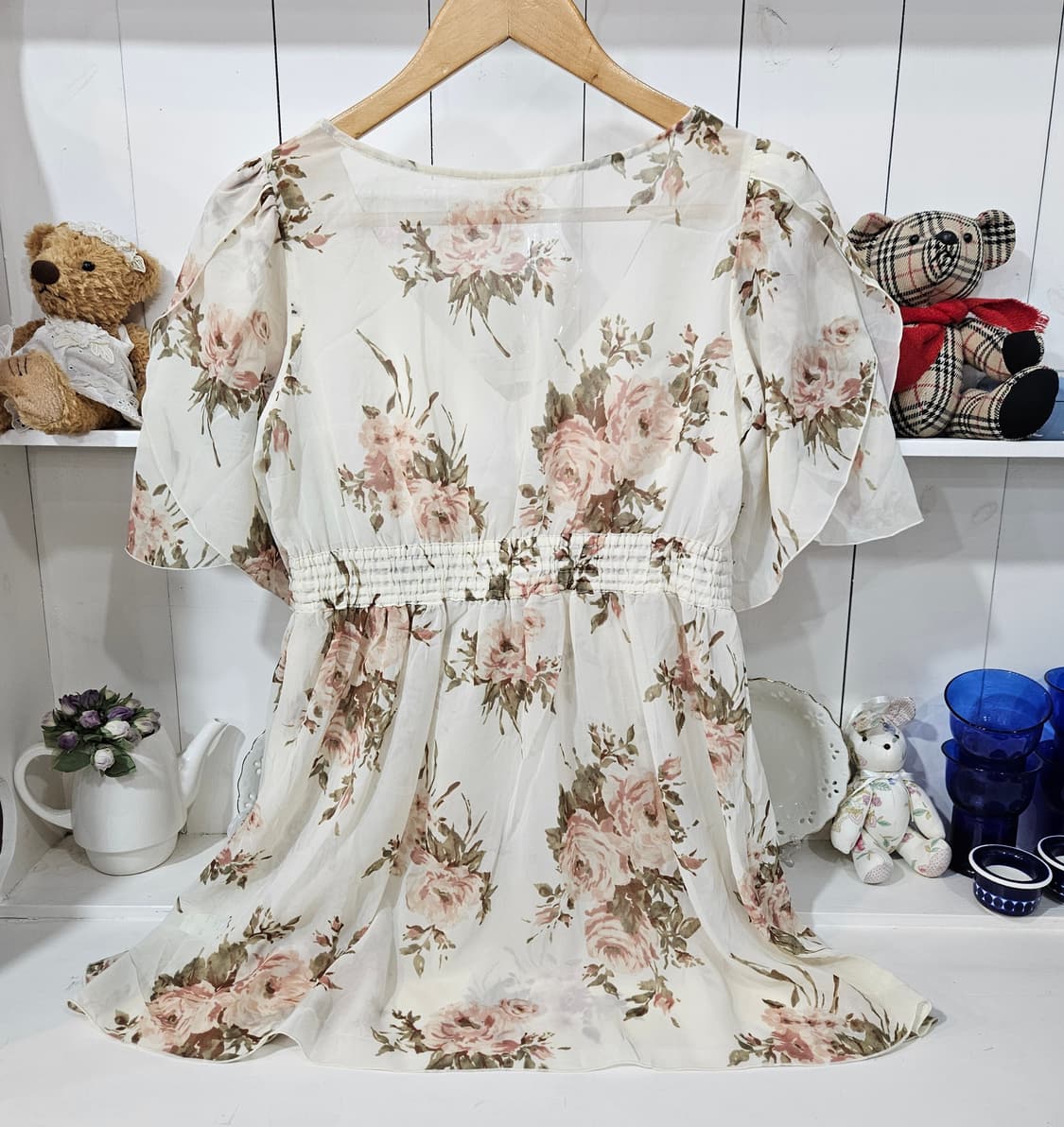 (LEST ROSE) 로즈 플라워 쉬폰튜닉 블라우스 상품이미지4