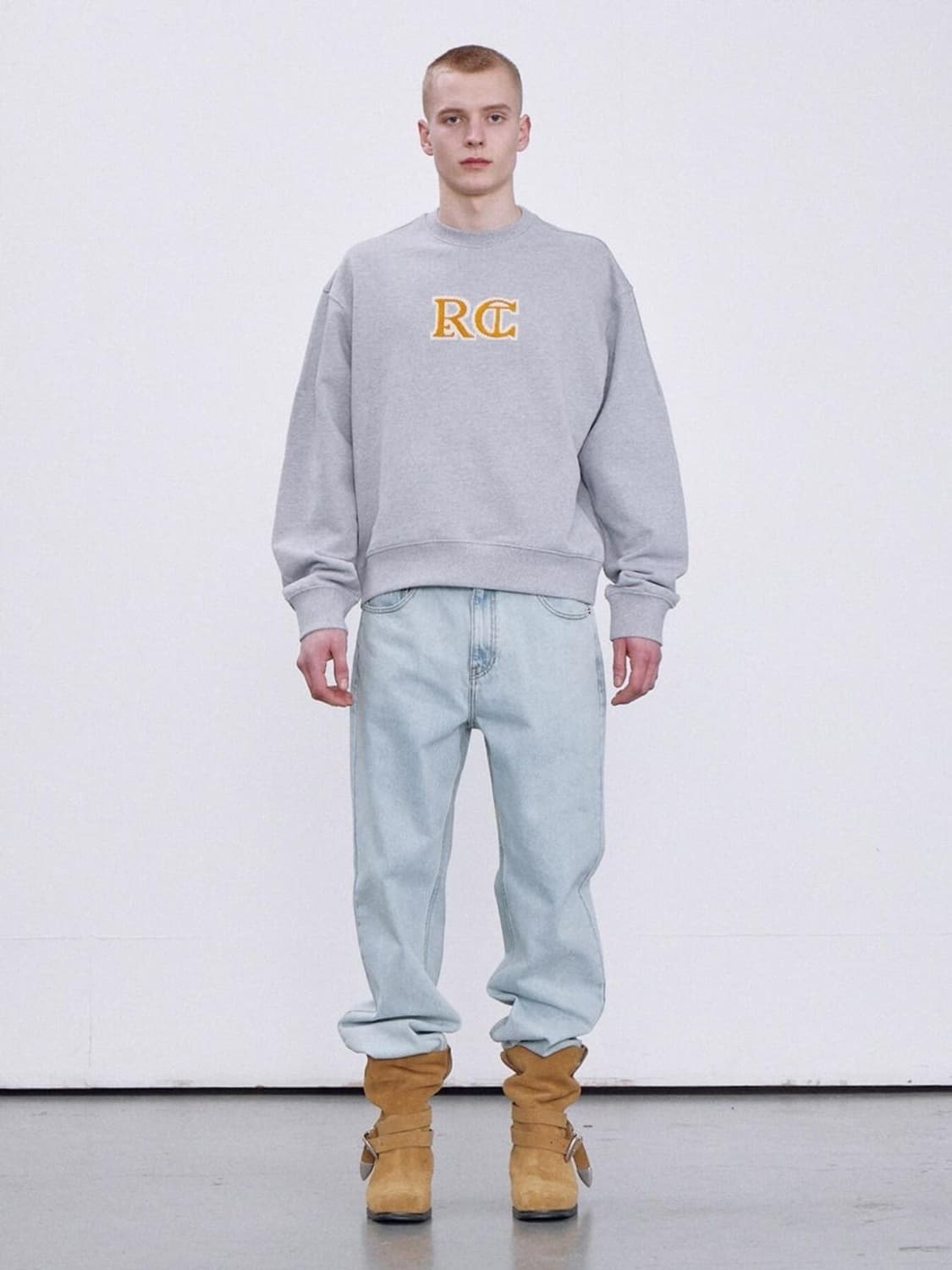 [새상품] 렉토 RC 엠브로이드 스웻셔츠 맨투맨 그레이 상품이미지3