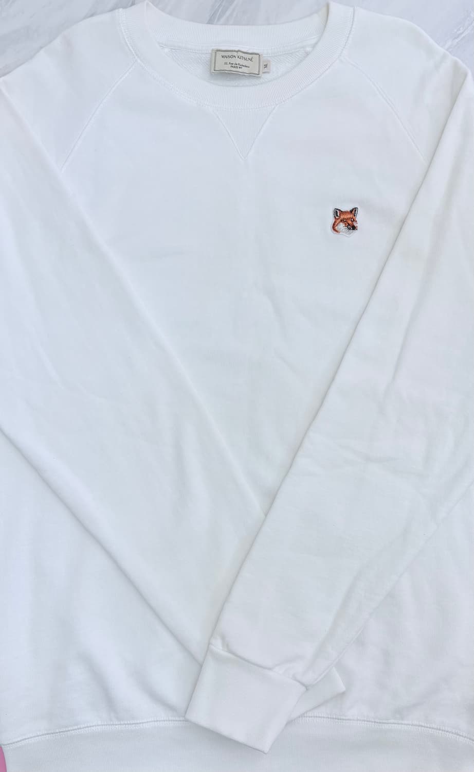 메종키츠네 맨투맨 화이트 XL 실착용 1회 상품이미지1