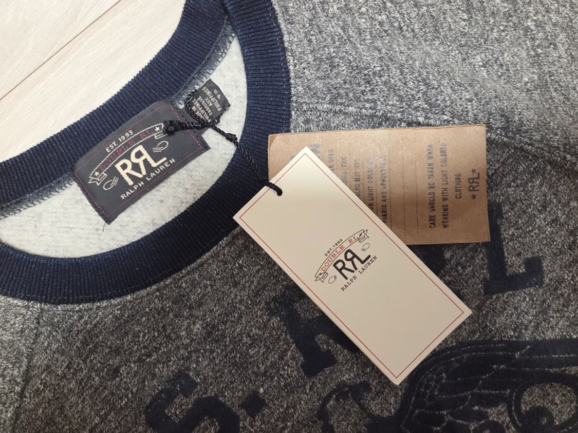 RRL U.S. RRL 로고 플리스 인디고 크루넥 스웻셔츠 상품이미지2