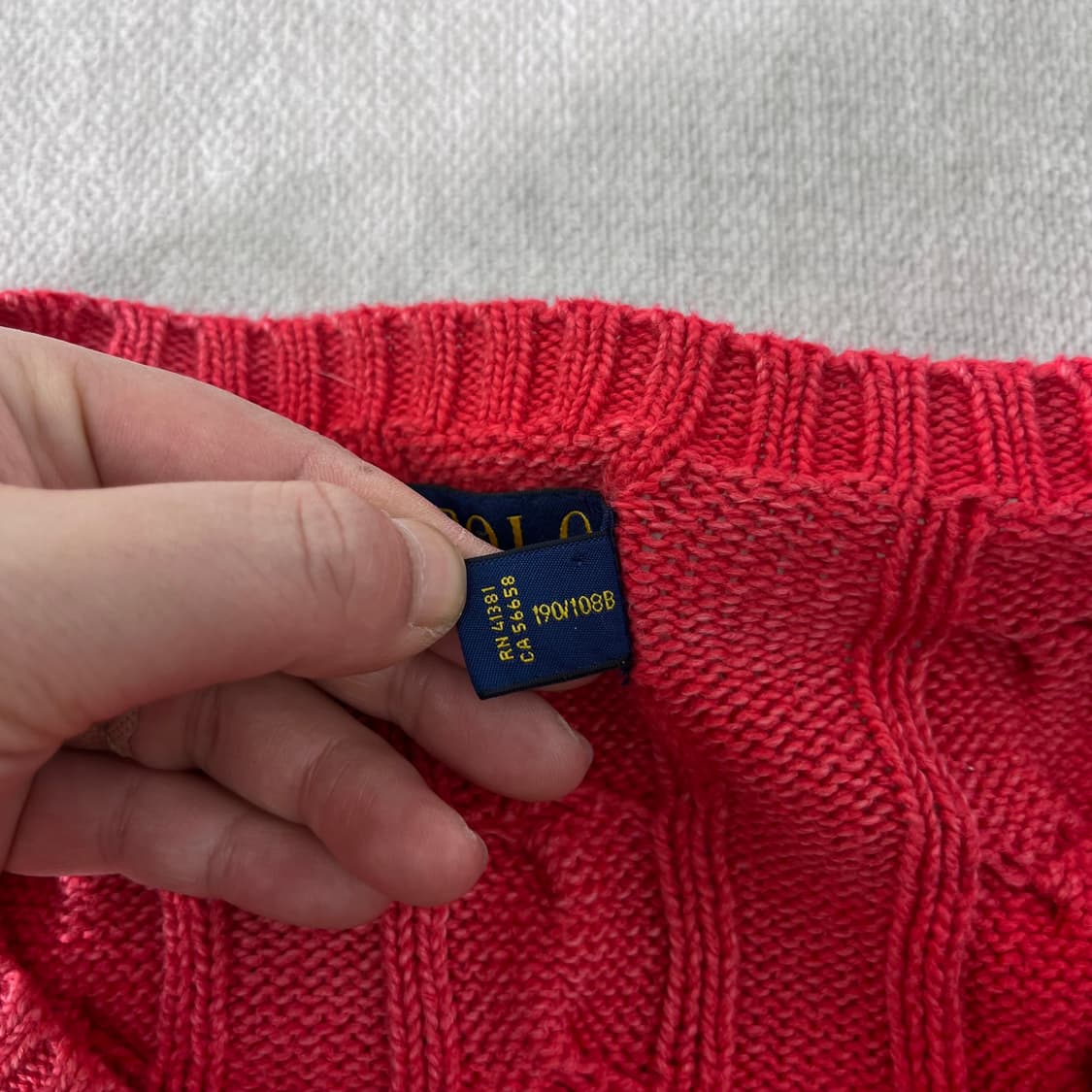 110 폴로랄프로렌 레드 꽈배기 니트 상품이미지4
