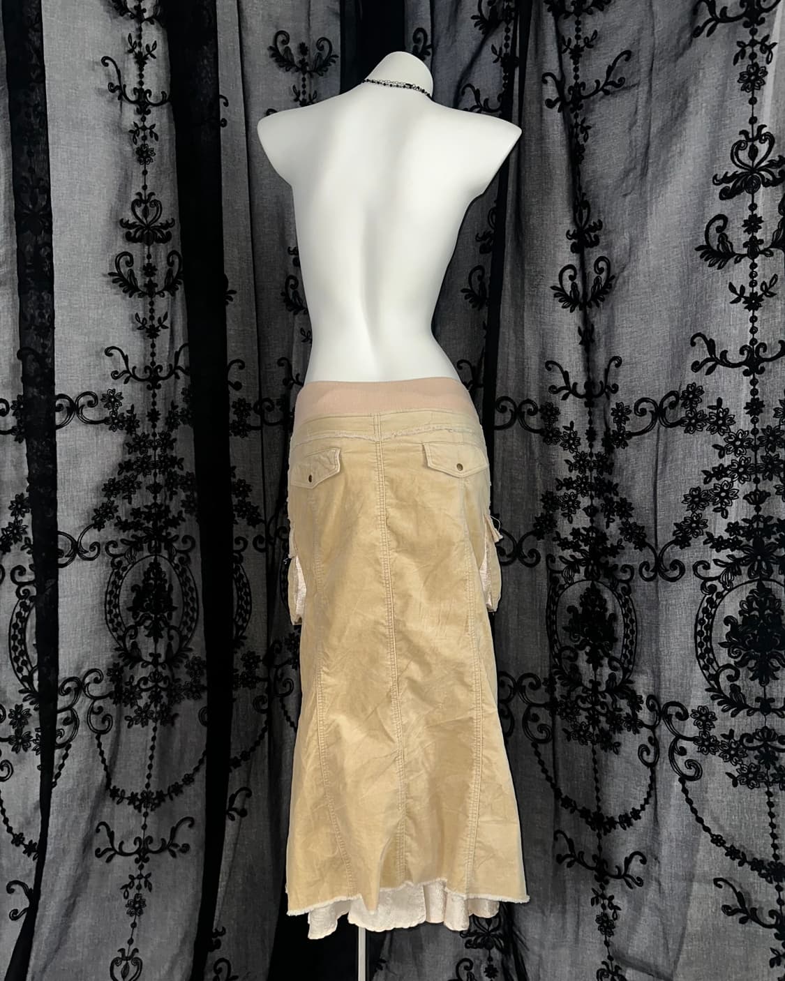Beige Velvet Mermaid Skirt 상품이미지4