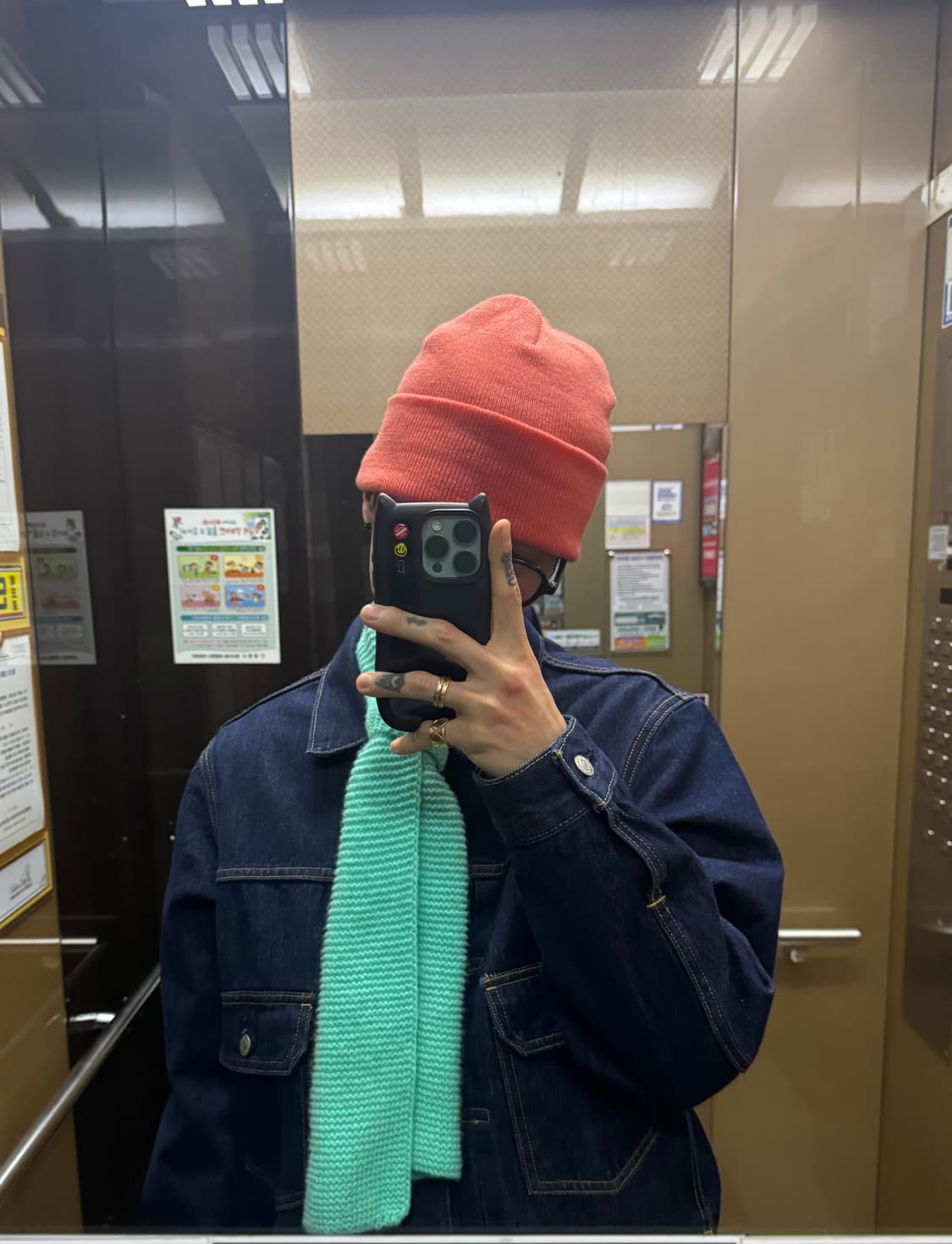 지드래곤 뜨개 민트 머플러 상품이미지2