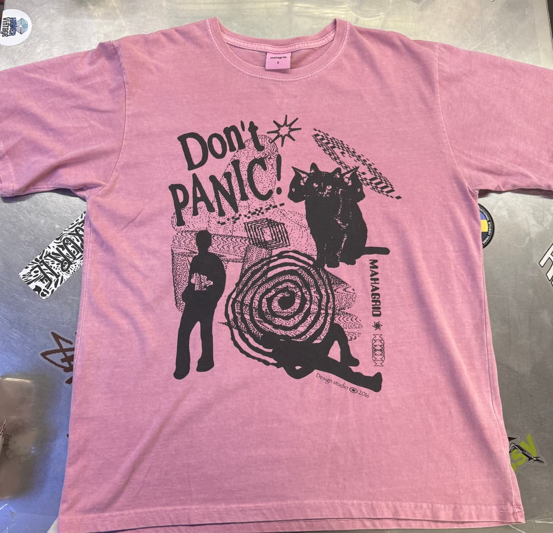 마하그리드 DON’T PANIC 피그먼트 반팔티 S 상품이미지3