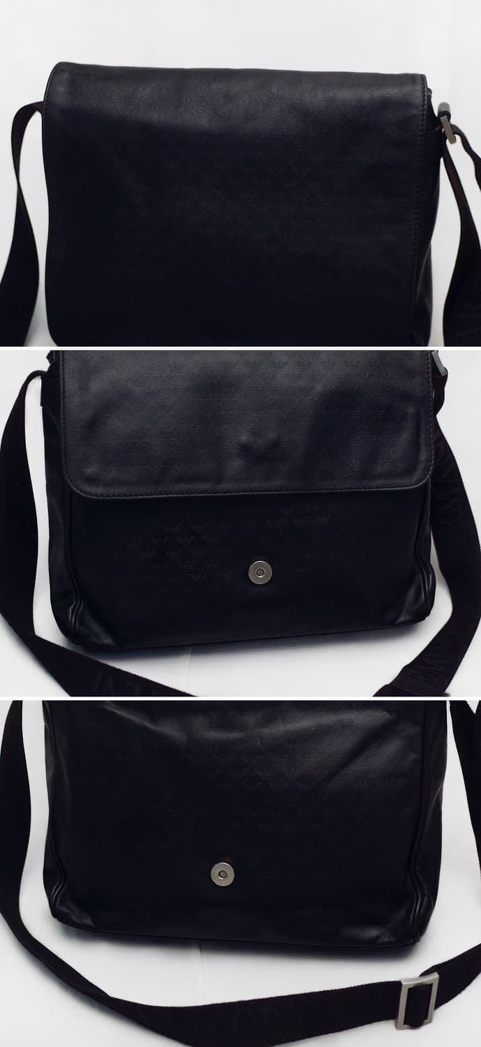 아르마니 (EA) 모노그램 비텔로 카프스킨 레더 플랩 메신저백 상품이미지5