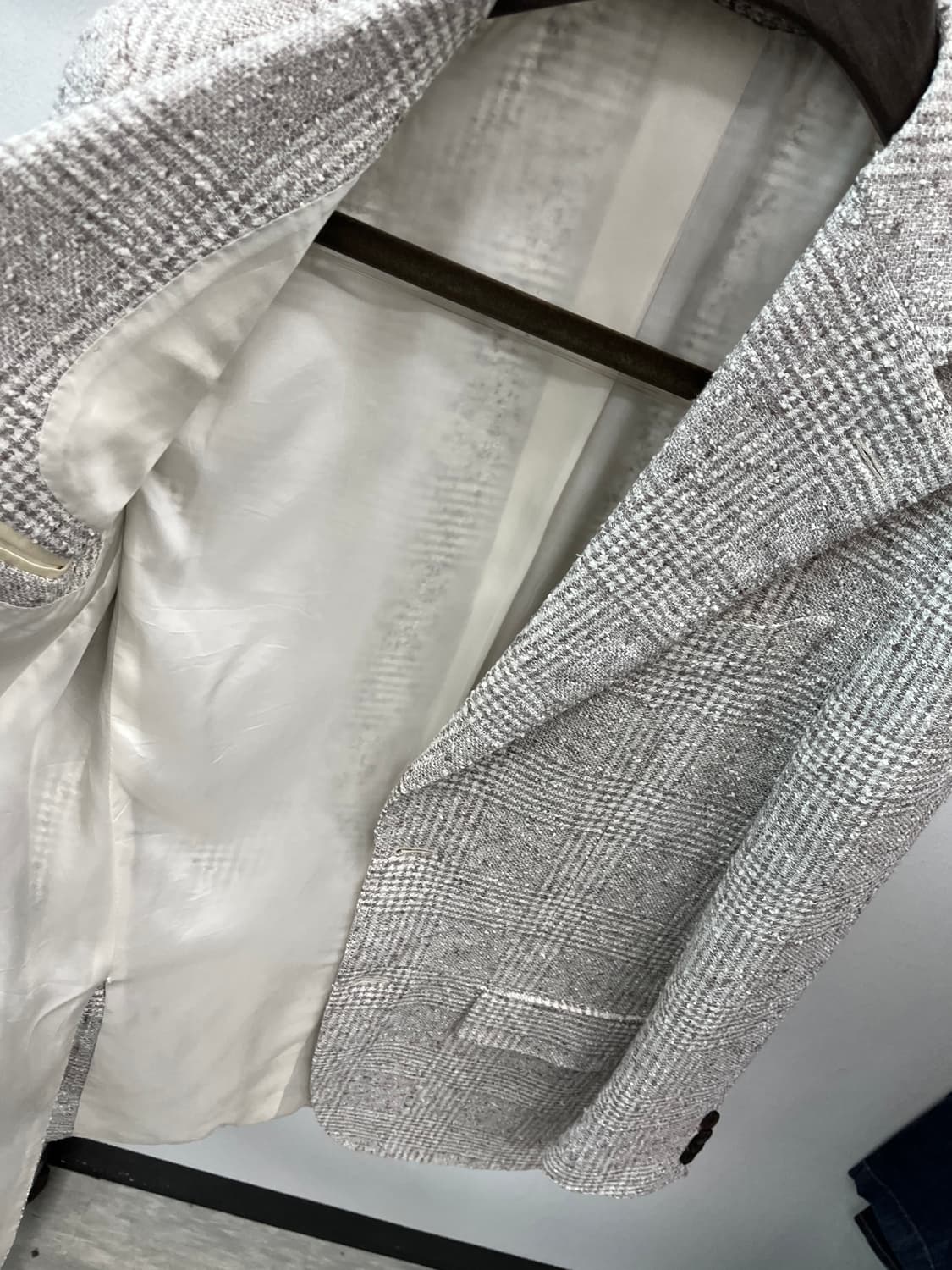 95) 수트서플라이 체크 린넨자켓  상품이미지7