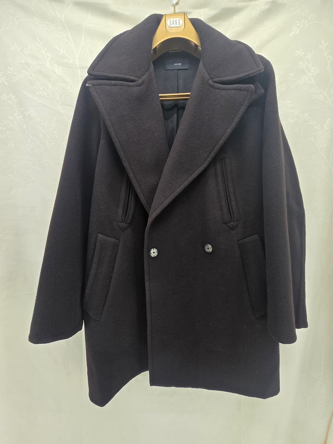 SYSTEM  핸드메이드 라인더블 브라운 코트 상품이미지3