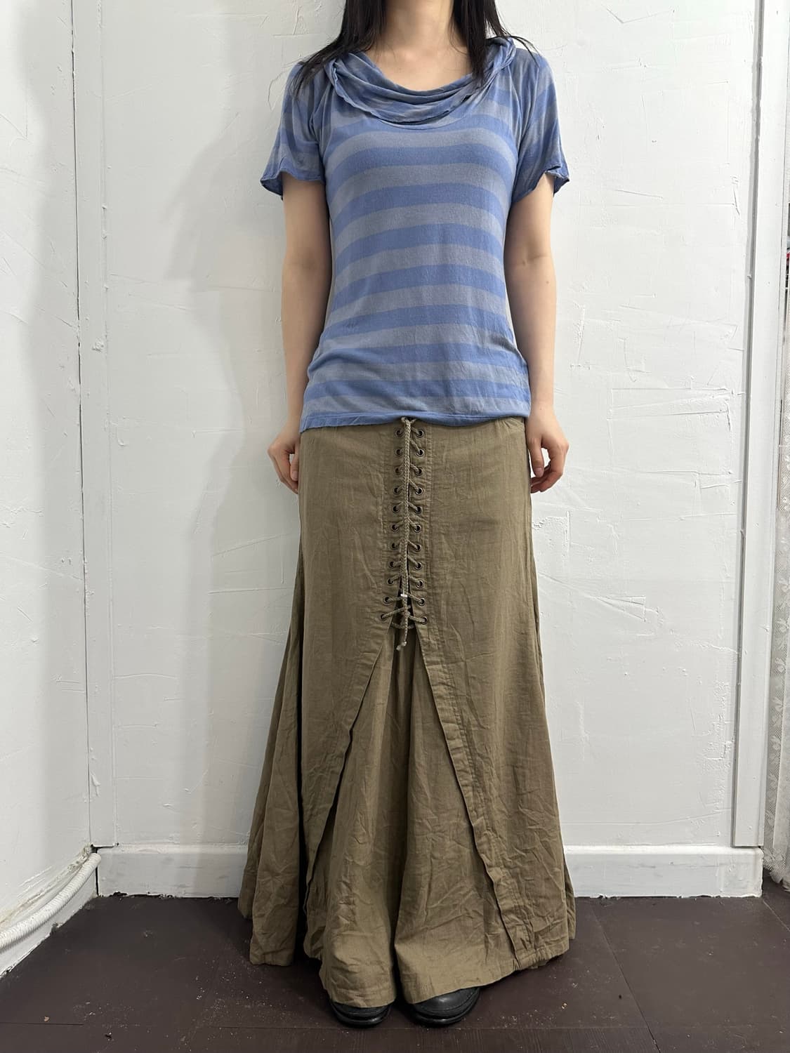 y2k eyelet maxi skirt 상품이미지3