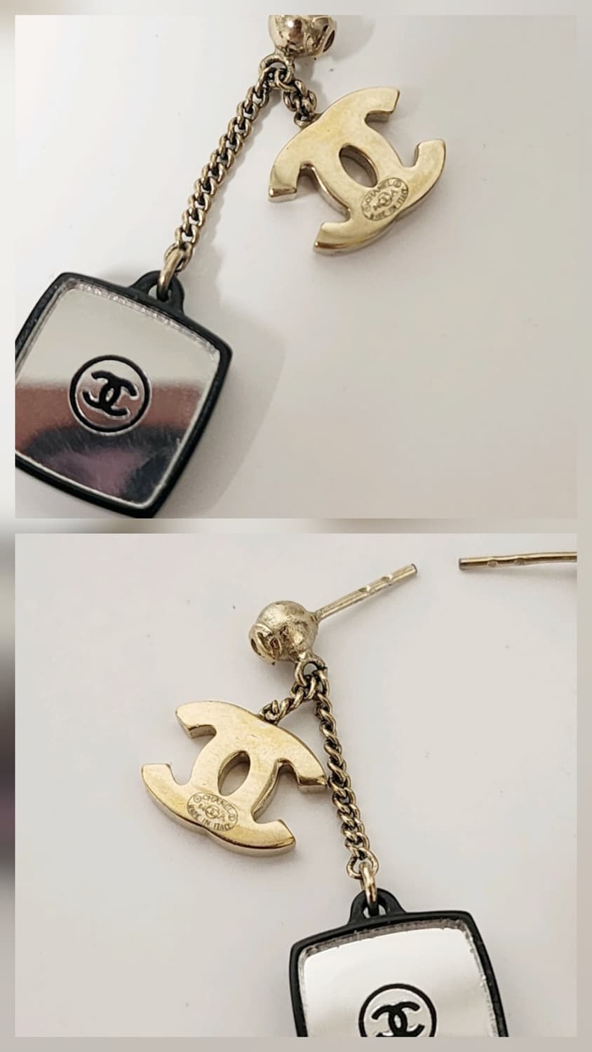 샤넬 CC로고 큐브 장식 드롭 귀걸이  상품이미지8