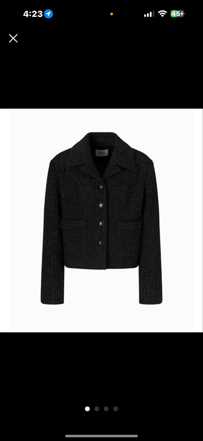 미착용 새상품)오르orr 컬리 트위드 자켓 블랙 S 상품이미지1