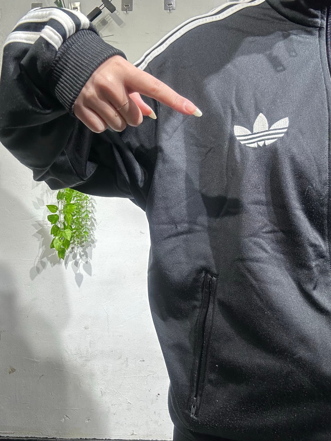 아디다스 블랙 파이어버드 화이트 삼선 트랙탑 져지 S 상품이미지4