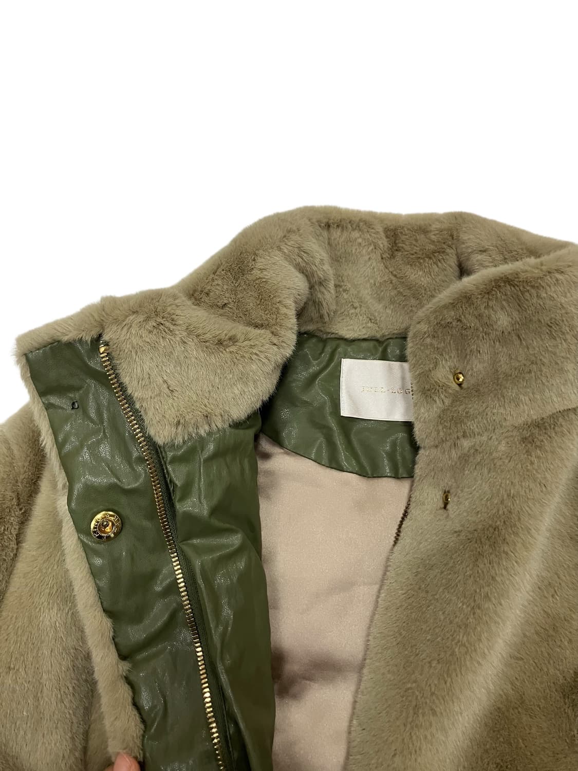 JULL-LOG 줄로그 퍼 크롭 점퍼 자켓 F 상품이미지2