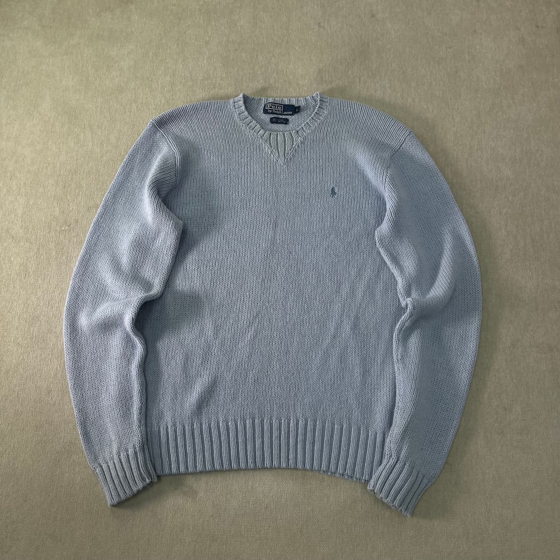 100 폴로랄프로렌 스카이블루 린넨 코튼 니트 상품이미지1