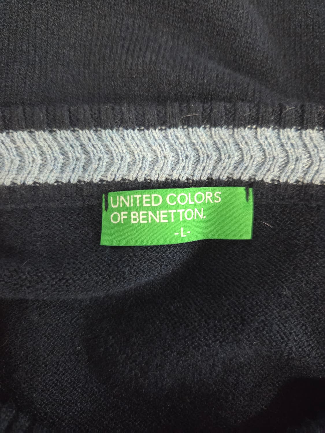BENETTON 베네통 전면 로고 배색 라운드 니트 상품이미지6