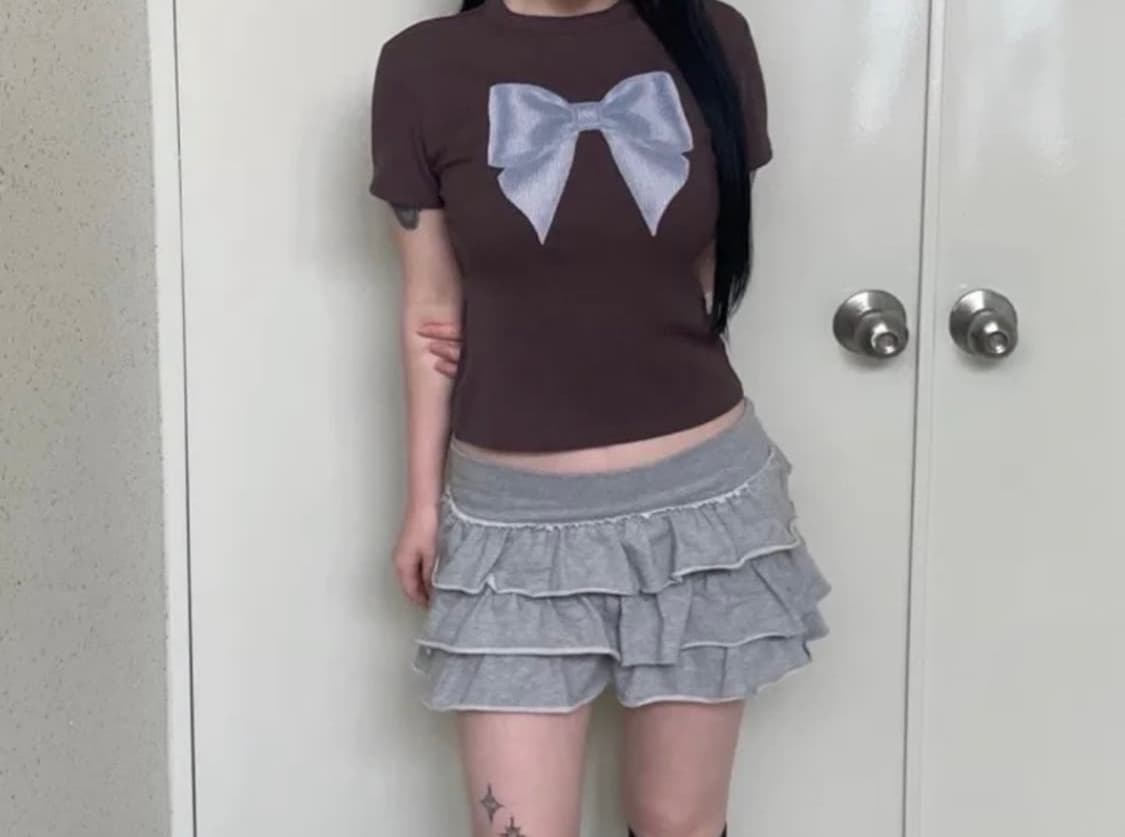 스컬프터 빅 보우 리본 크롭탑 상품이미지2
