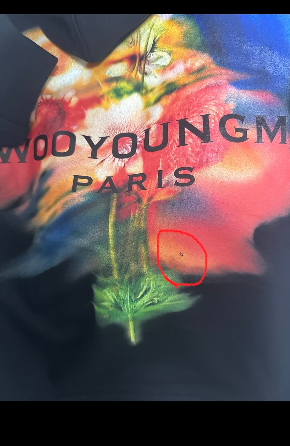 우영미 스웨잉 플라워 후드 블랙 새상품 상품이미지2