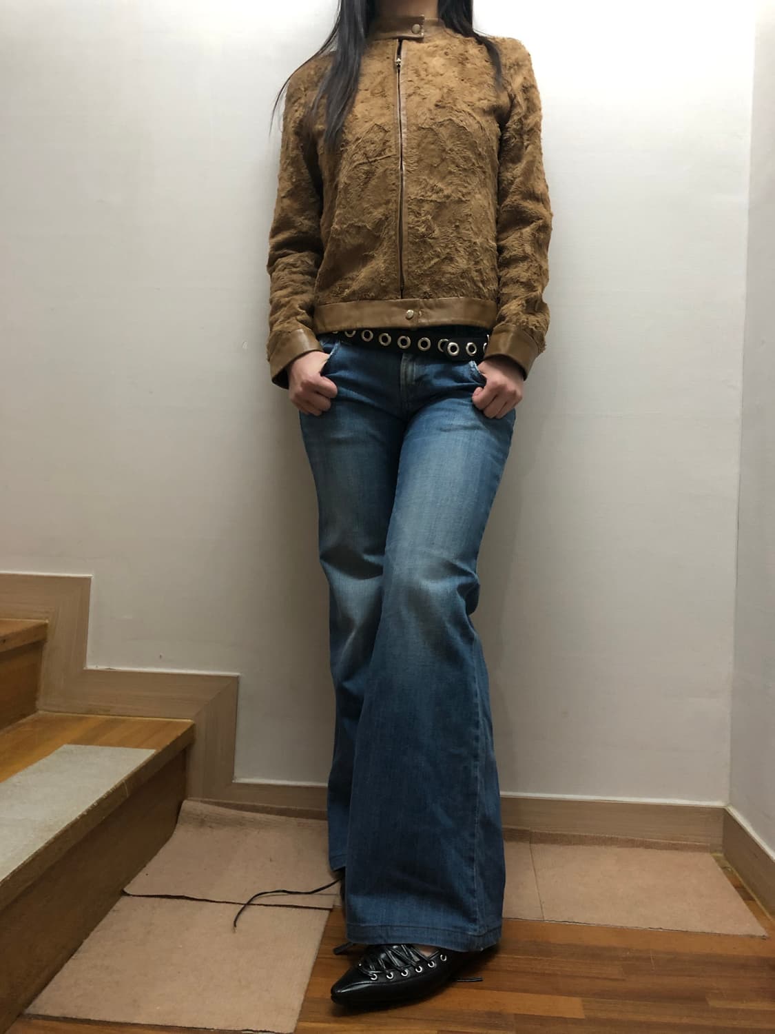 빈티지 버커루 데님 펑크 팬츠 상품이미지5