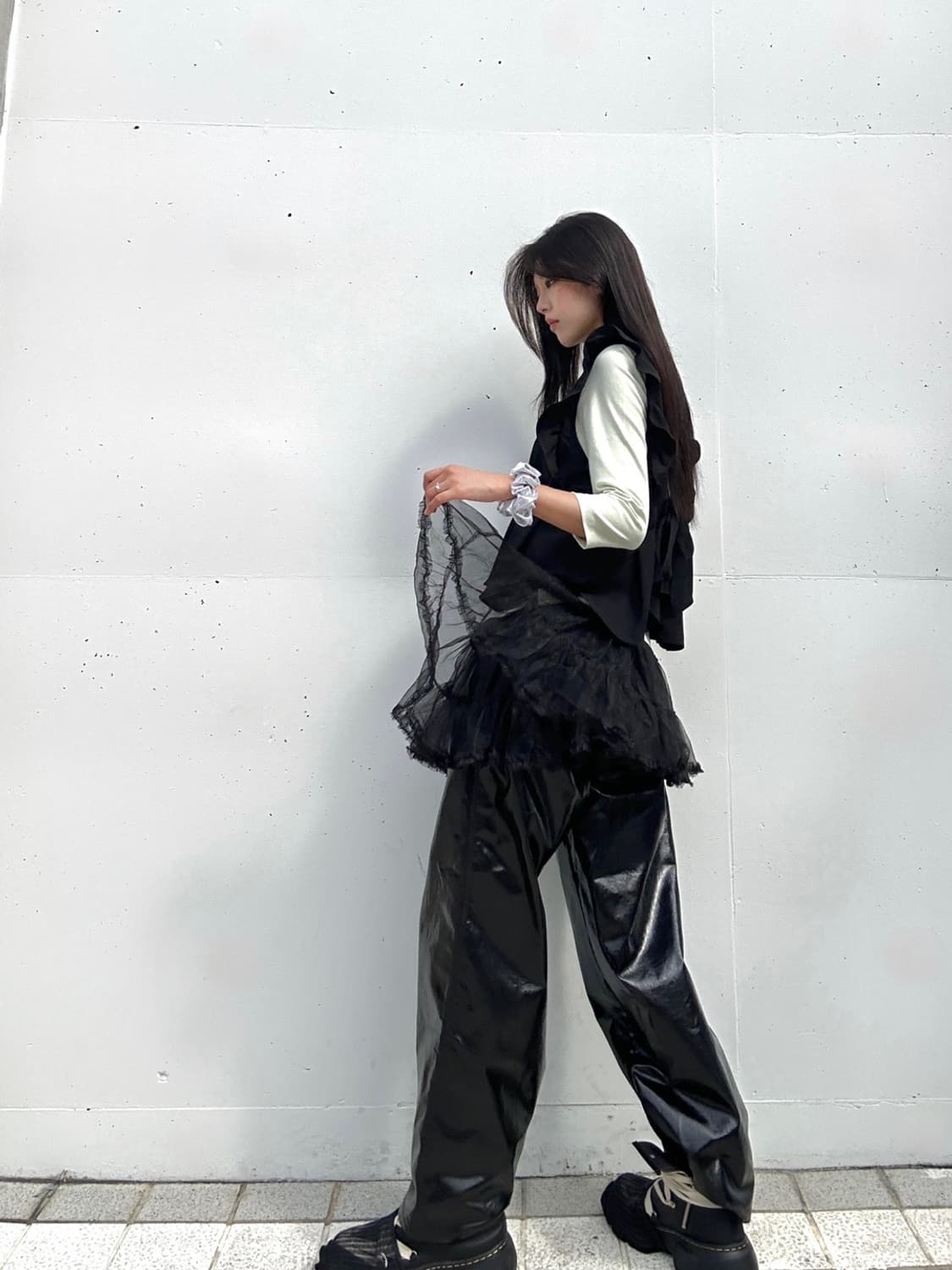 Sha banding mini skirt / black 상품이미지3