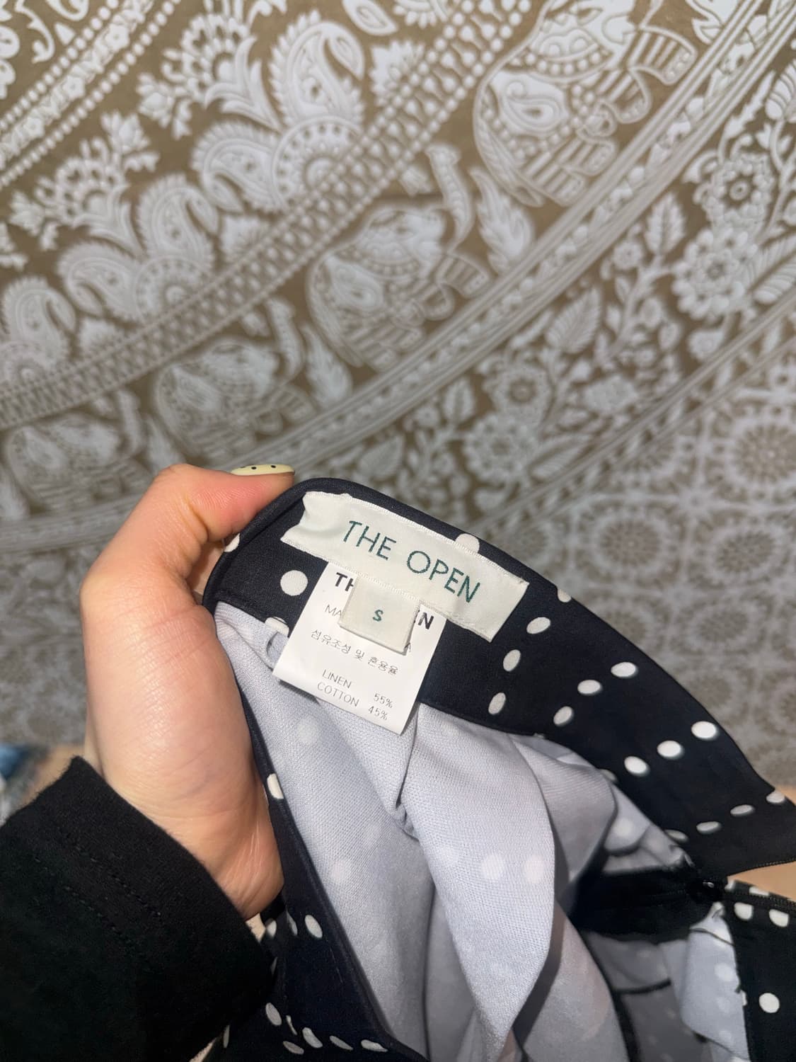 빈티지 여성 도트 스트라이프 미디스커트  상품이미지5