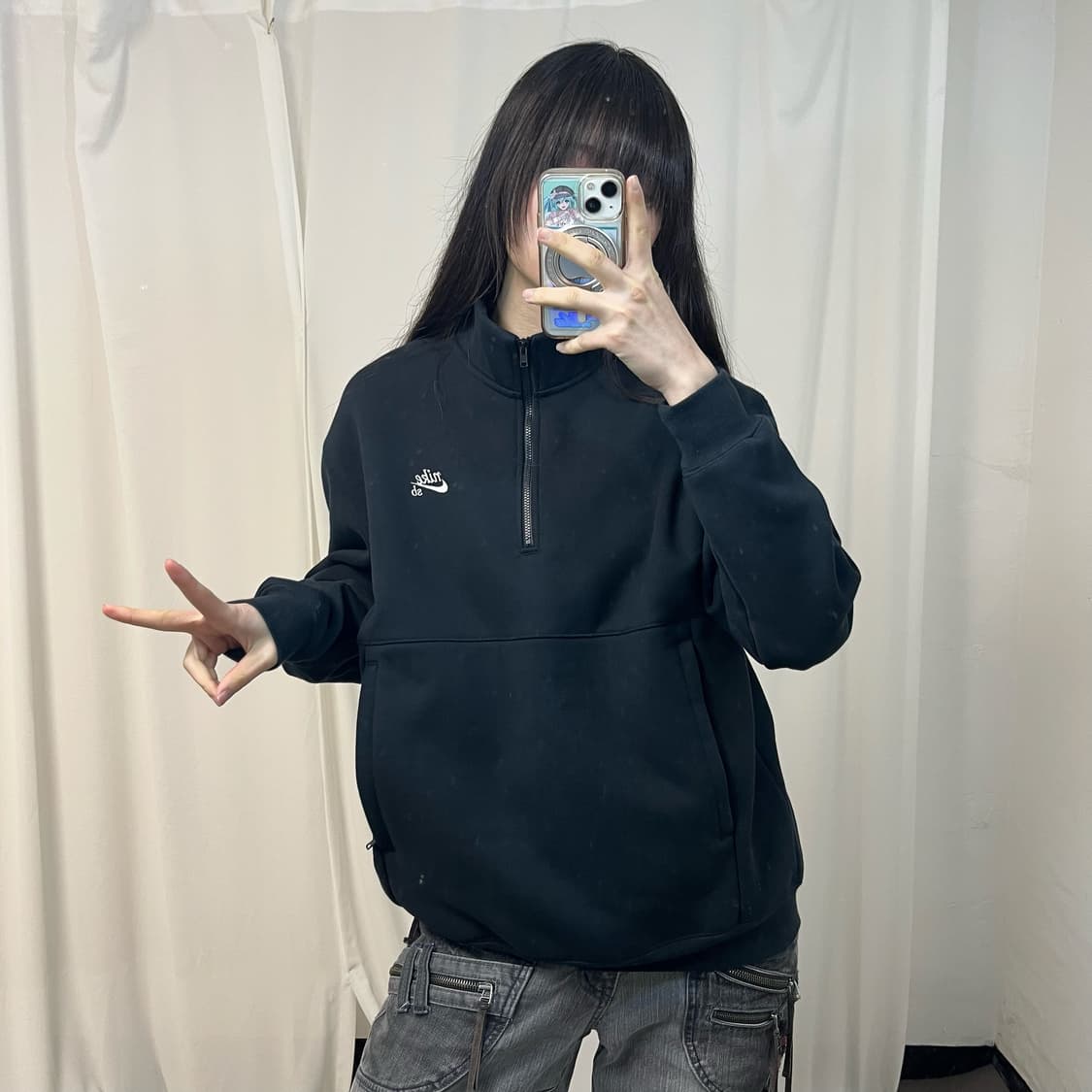 Nike SB black half-zip sweatshirt 상품이미지2