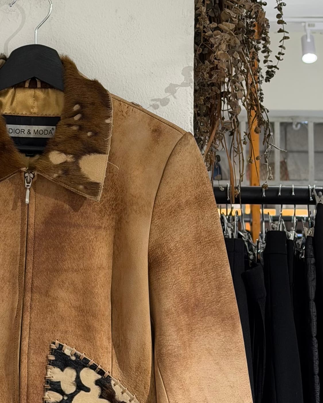 빈티지 브라운 패치워크 레더 자켓 상품이미지3