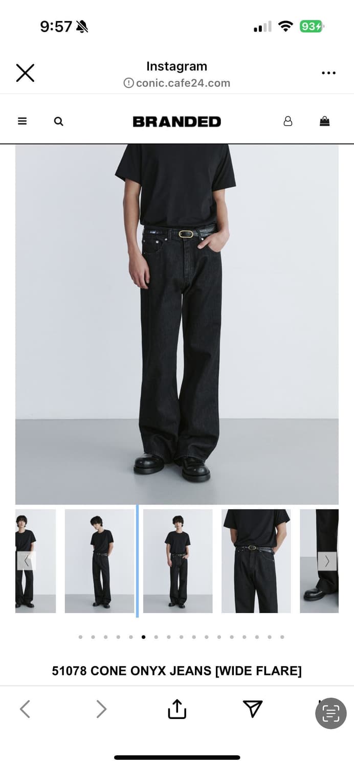 [34]BRANDED 51078 와이드 플레어 블랙진 상품이미지1