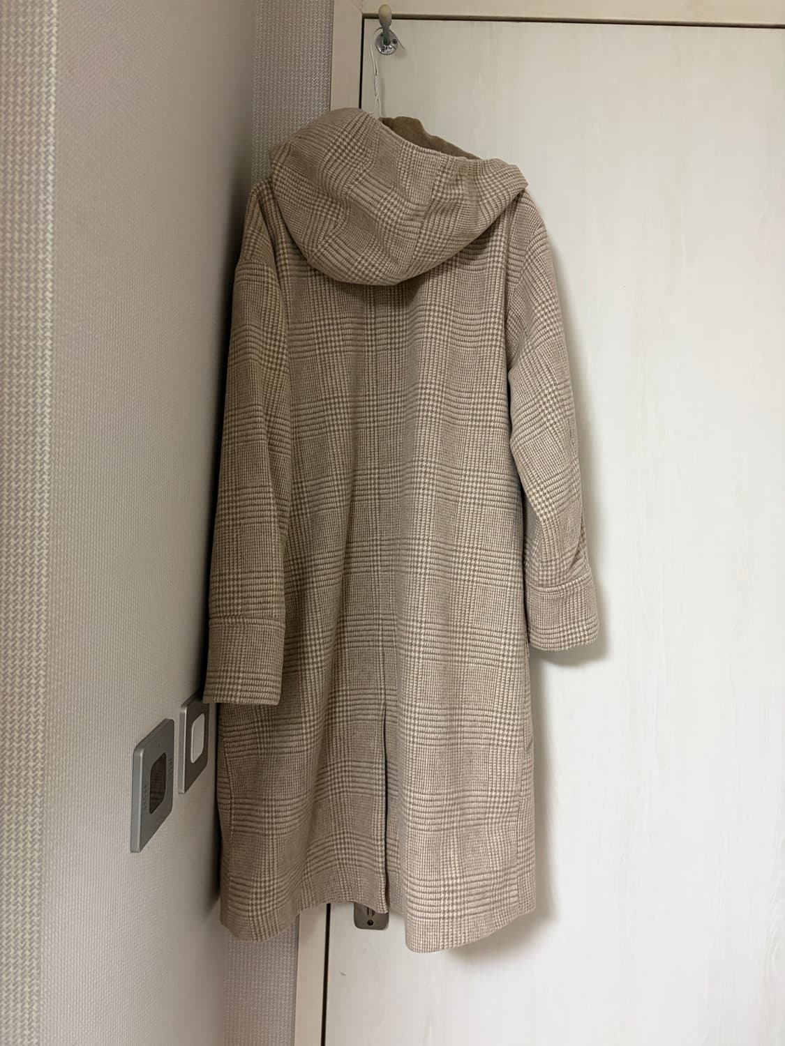 MUST BE) 체크 후드 롱 코트 77 상품이미지5