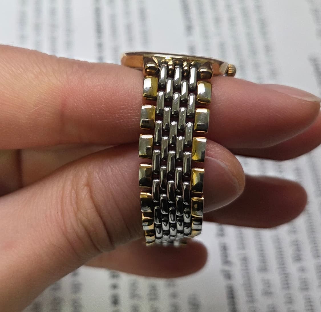 빈티지 오메가 드빌 동전쿼츠 샴골판 콤비 논데이트 쌀알브슬 여성용 상품이미지7