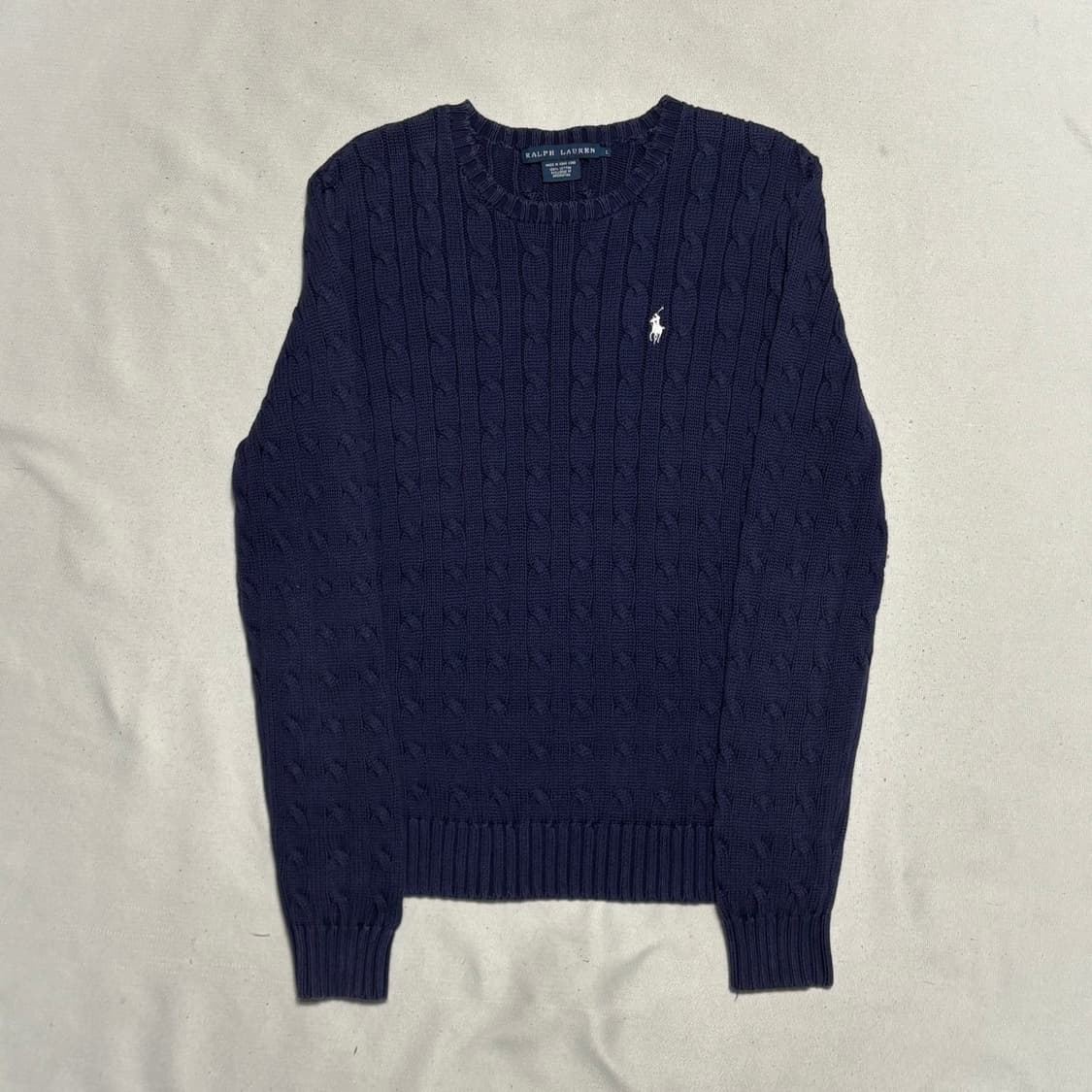 L 폴로랄프로렌 여성용 네이비 케이블 니트 상품이미지2