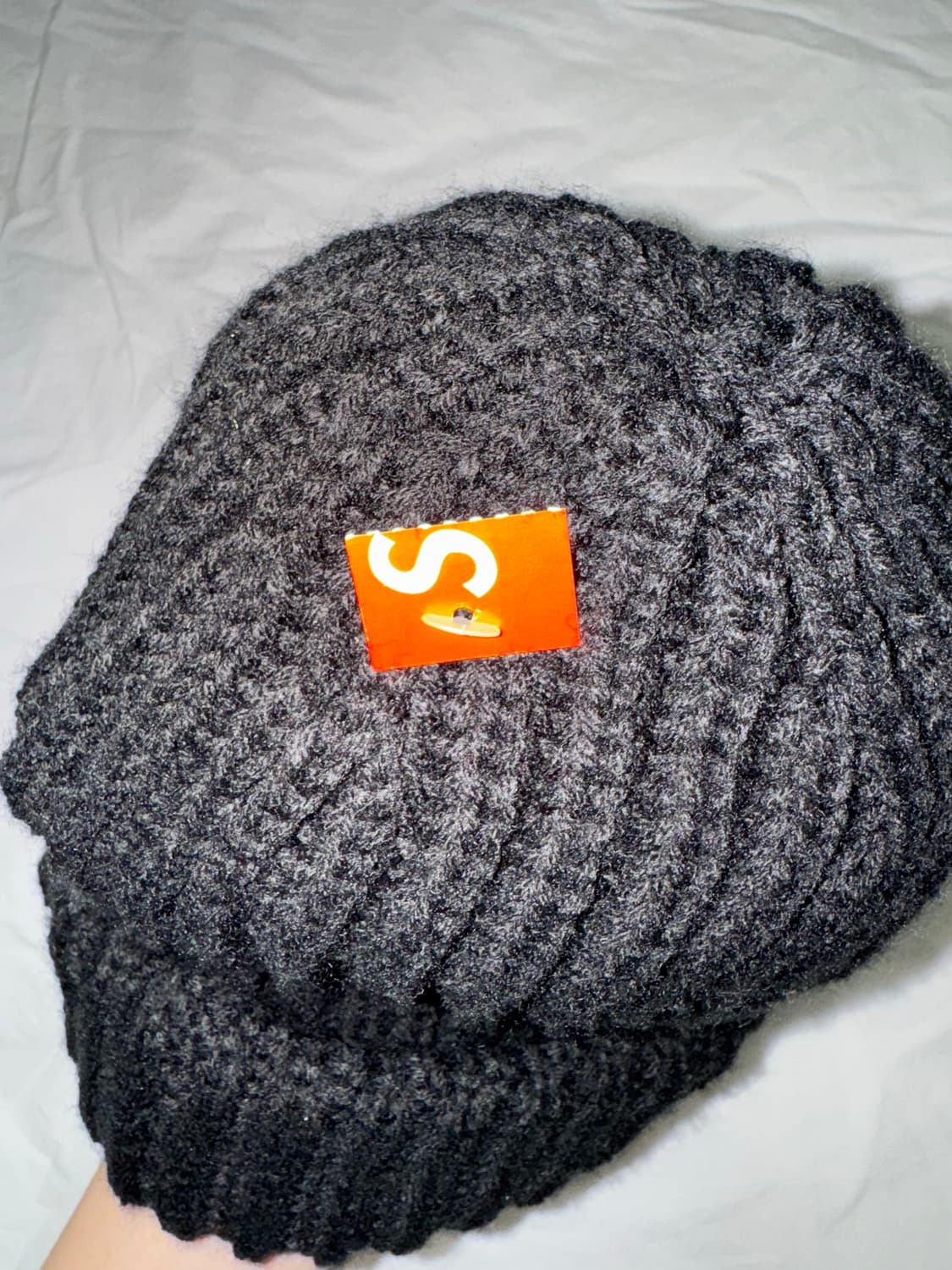 슈프림 클래식 로고 청키 립드 비니 블랙 상품이미지4