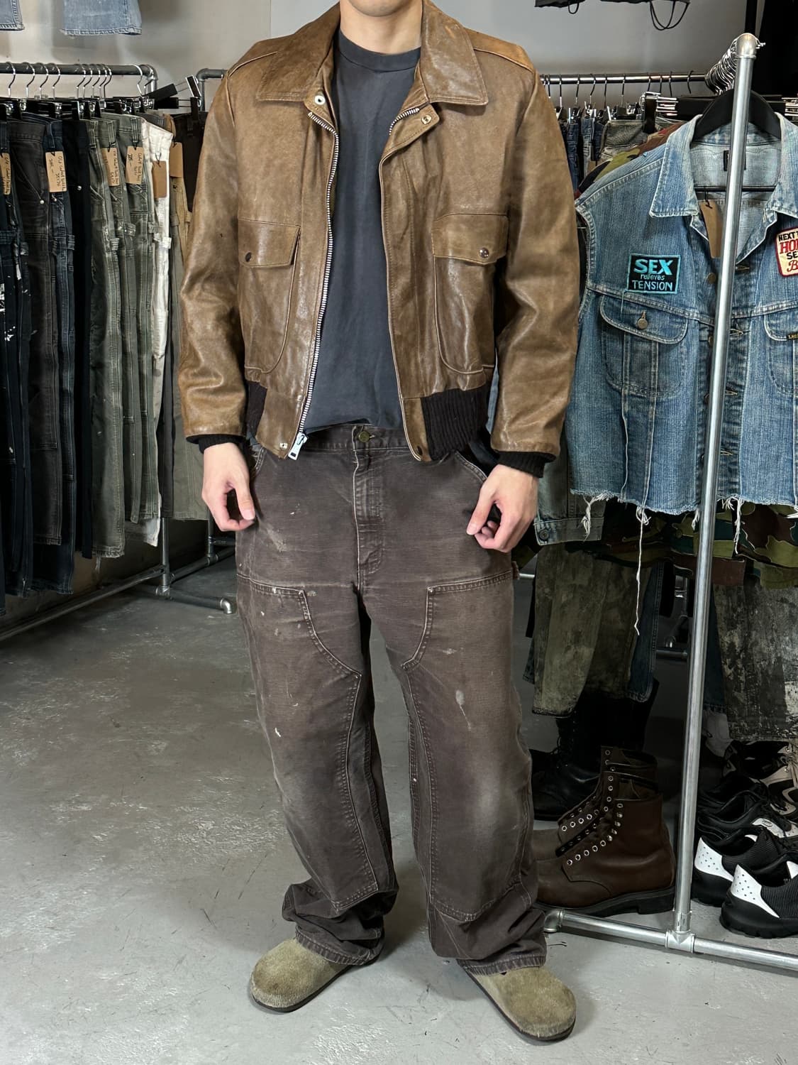 80's 시어스 레더 봄버 자켓 빈티지 A2 레더 자켓 상품이미지10