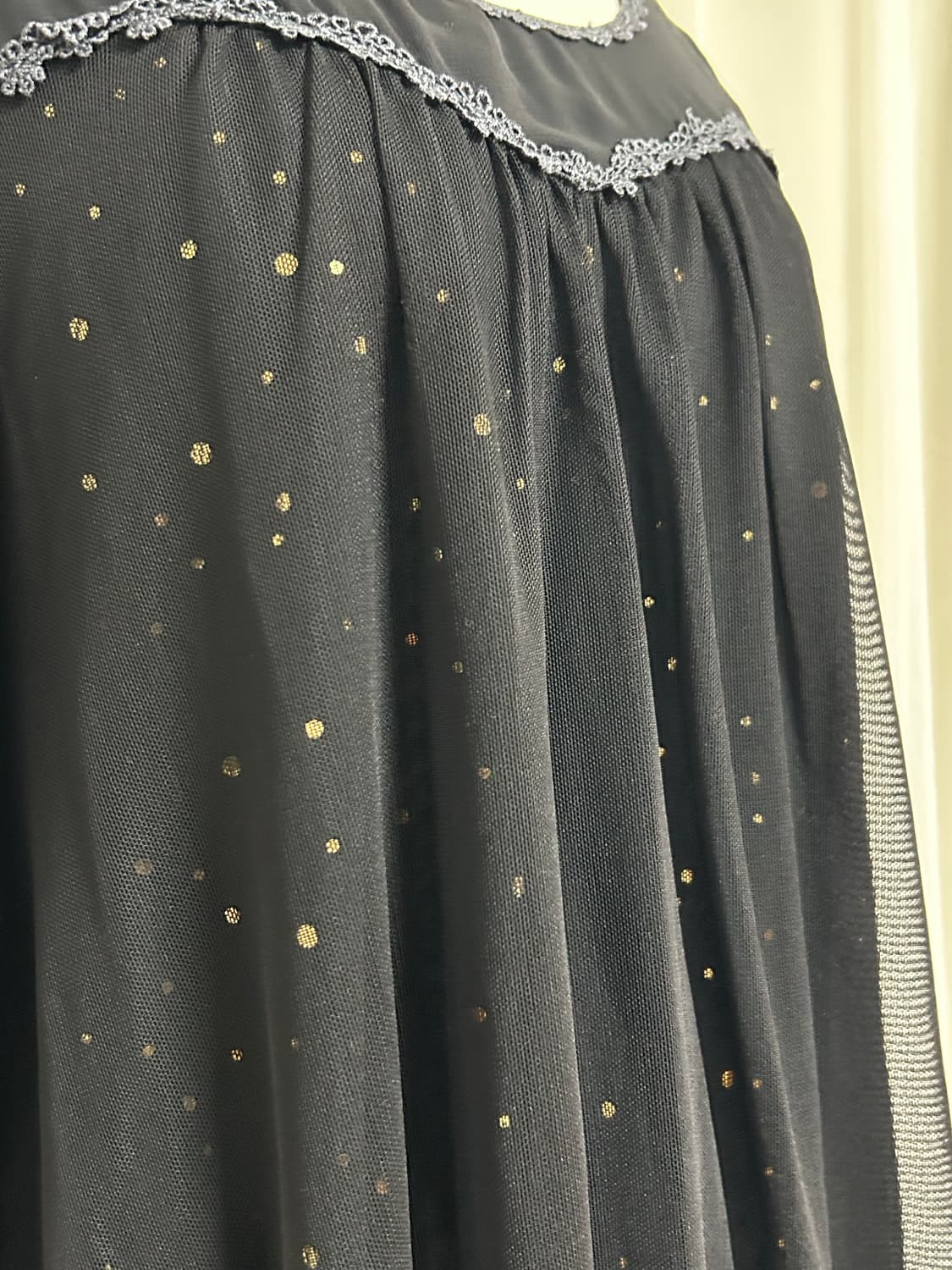 엑시즈팜 글리터 디테일 시스루 블라우스 탑 공겜여주 고스 고딕 상품이미지4