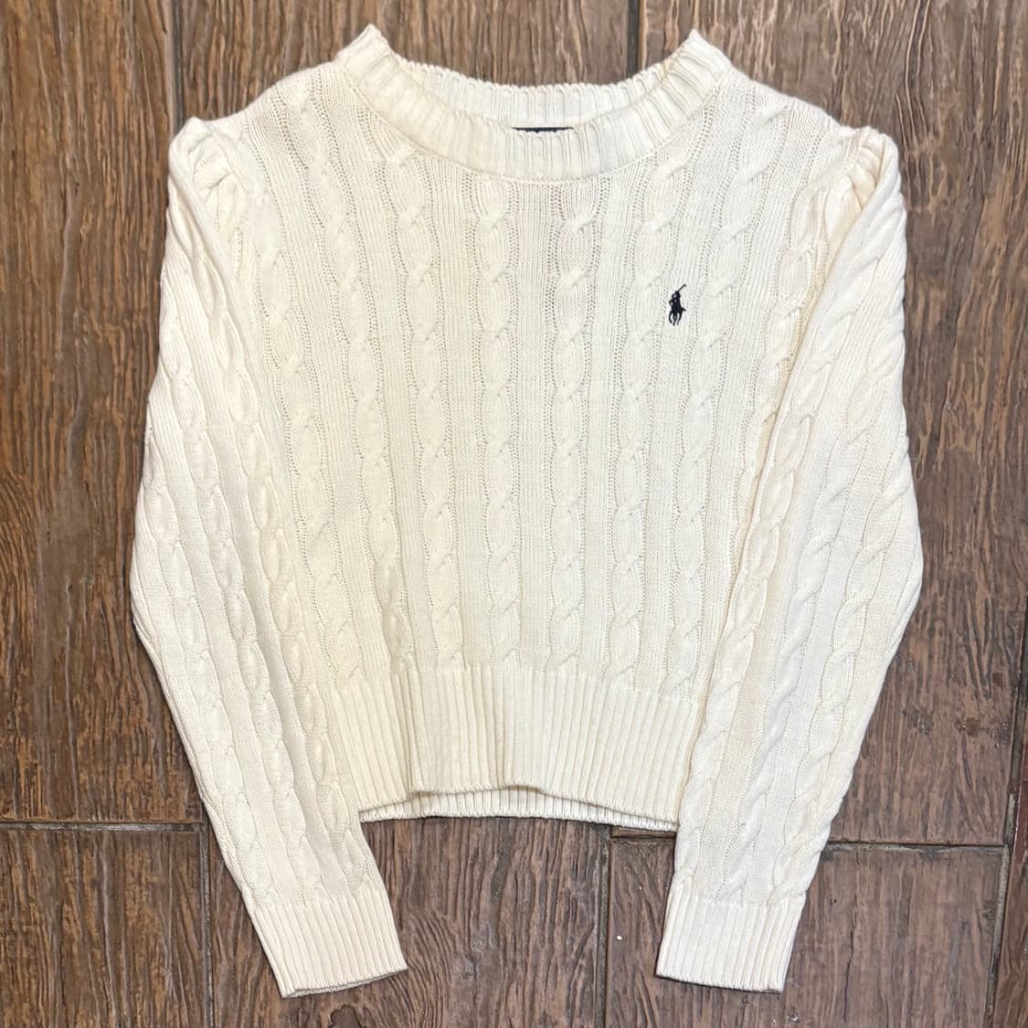 [HI] Polo 폴로 케이블 니트 화이트 상품이미지1