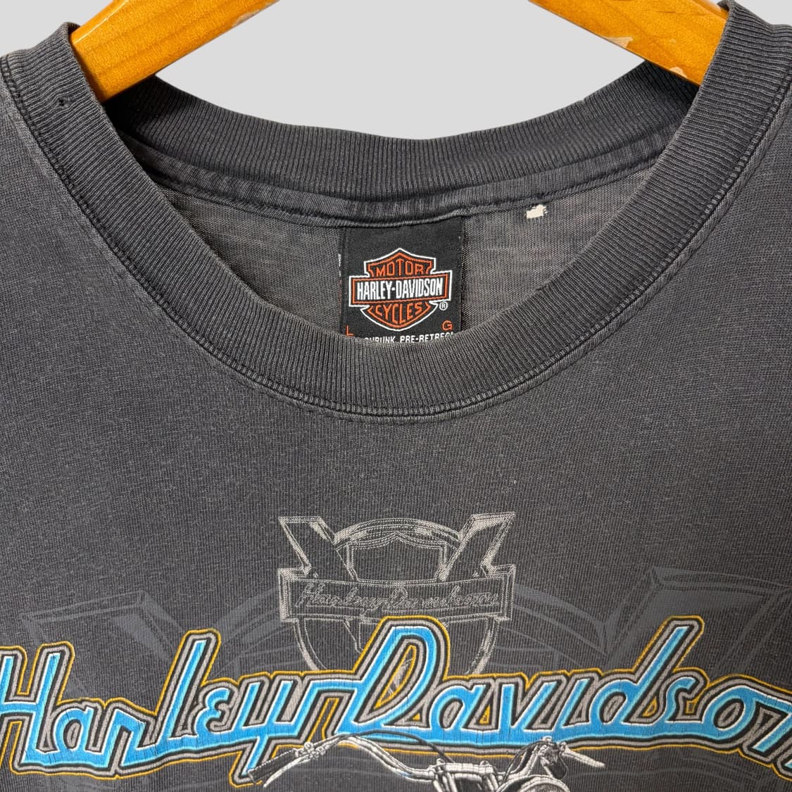 (L)90s 할리데이비슨 컷팅 슬리브리스 상품이미지4