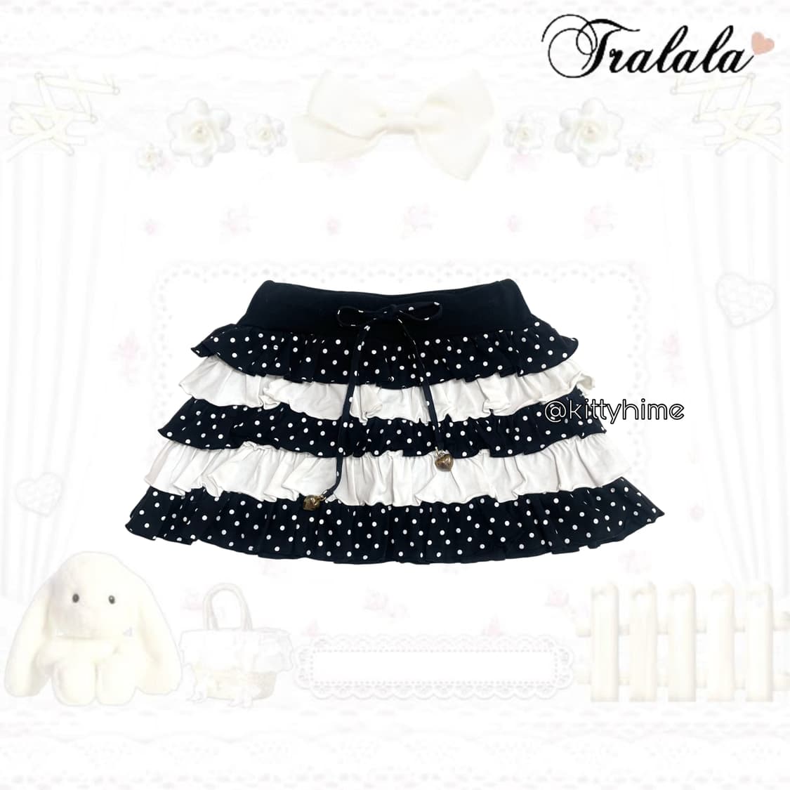 Tralala 트랄라라 히메갸루 도트 캉캉스커트 러블리갸루 땡땡이치마 상품이미지2