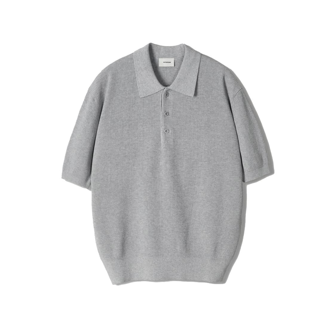 (3) 인더로우 코튼 립 하프 폴로니트 그레이멜란지 상품이미지1