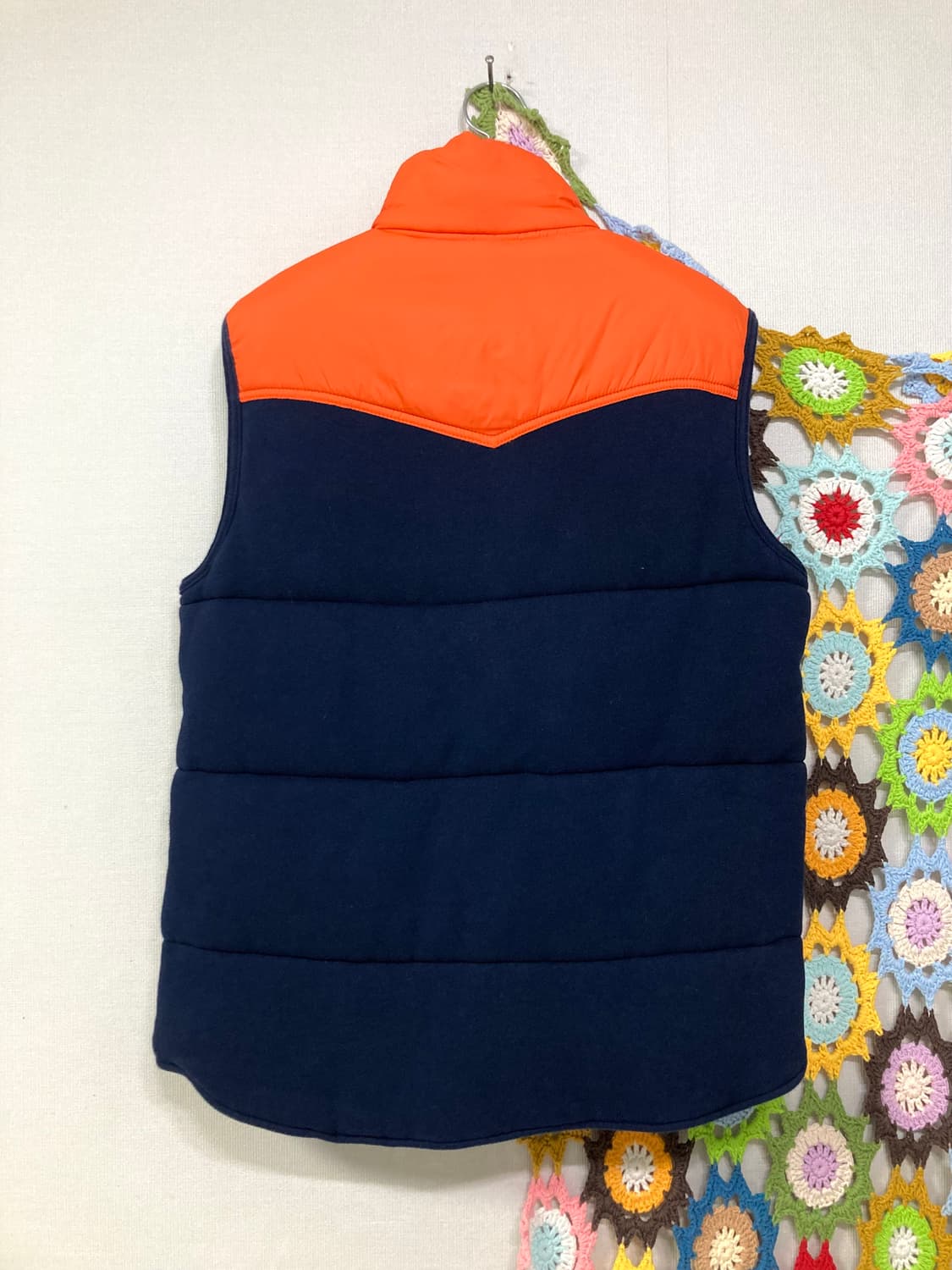 폴로랄프로렌 체크안감 배색 패딩조끼 베스트 _ 네이비/오렌지 상품이미지5