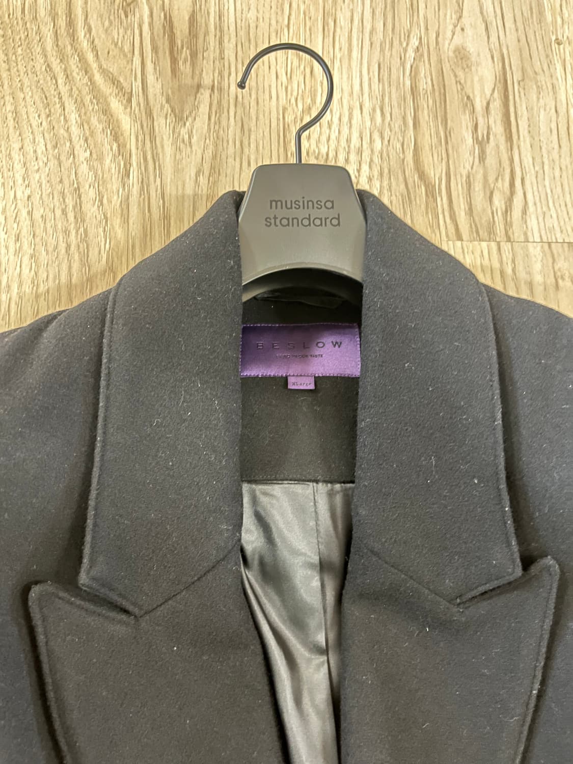 비슬로우 더블 브레스티드 코트 블랙 상품이미지5