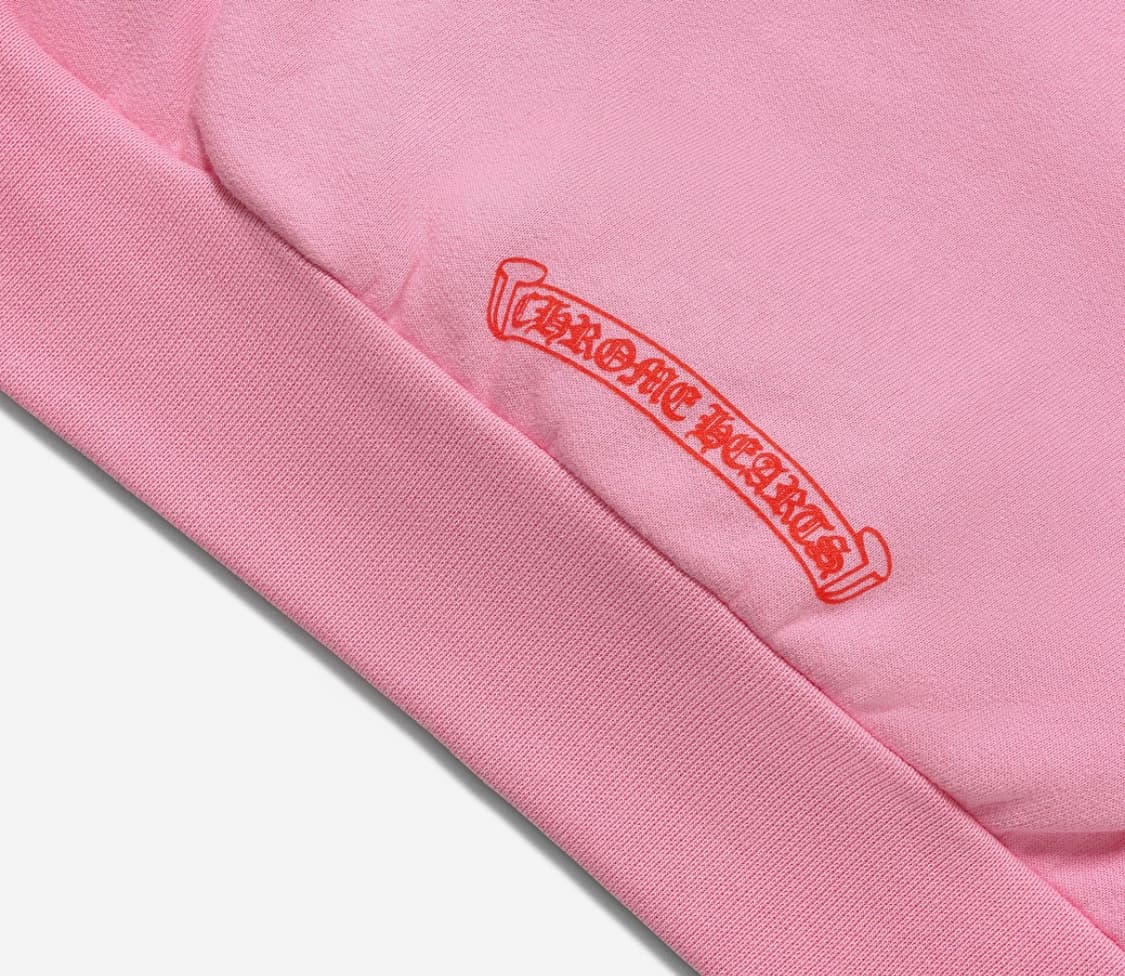 [L] 크롬하츠 백 USA 스크립트 로고 핑크 후드 상품이미지4