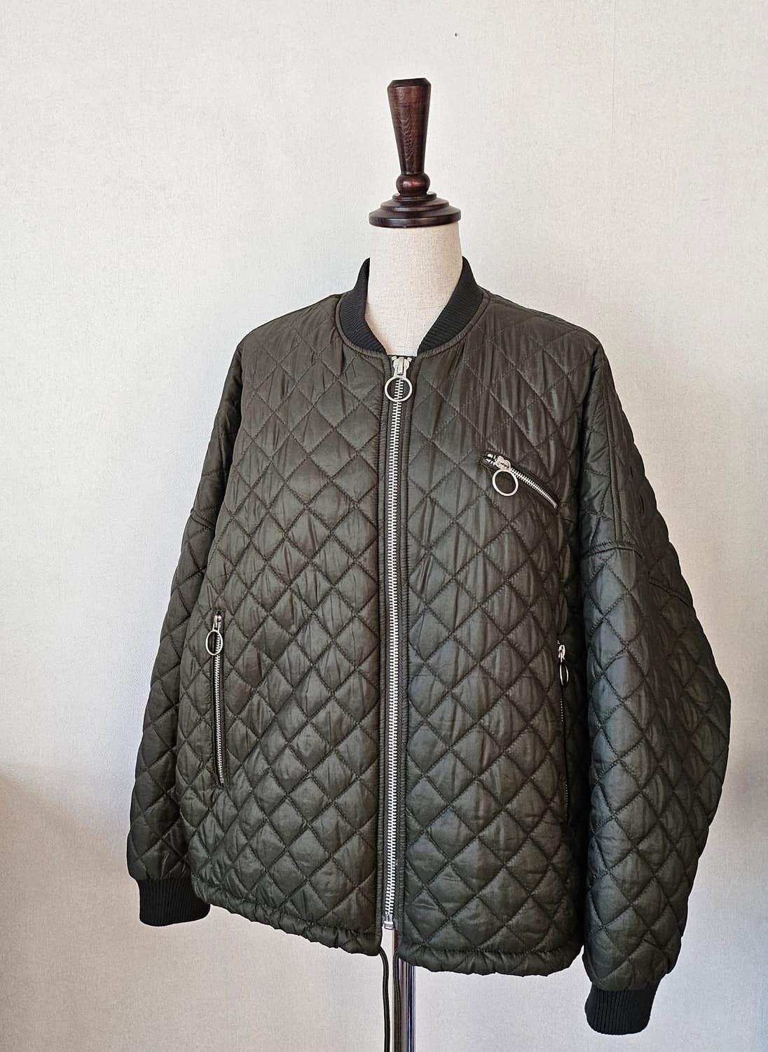 (단종레어)자라 TRF 카키 퀼팅 봄버 자켓 오버핏 간절기 아우터 S~M 상품이미지6