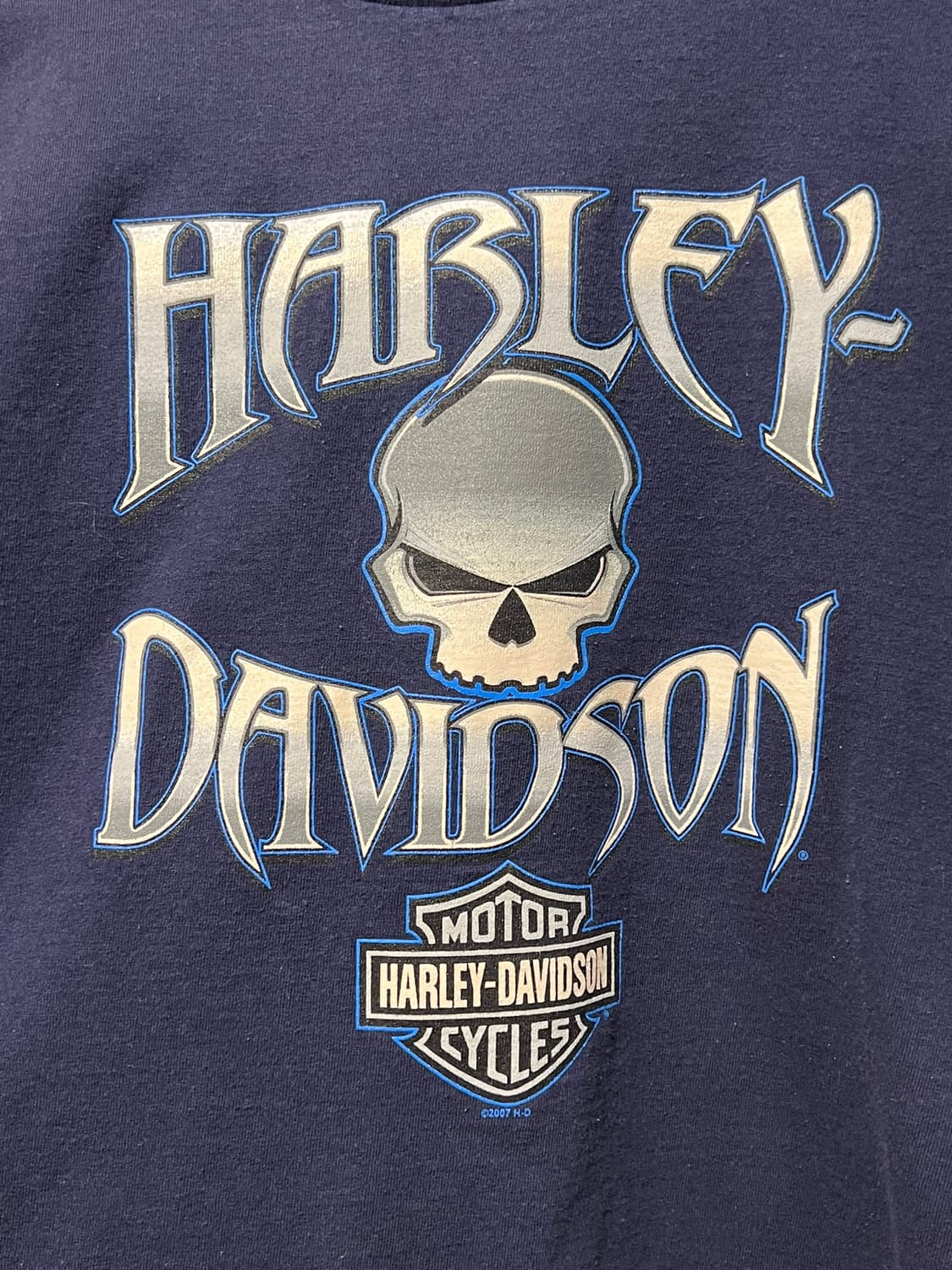 00's [XL] 할리데이비슨 스컬 그래픽 빈티지 크롭 롱슬리브 상품이미지7