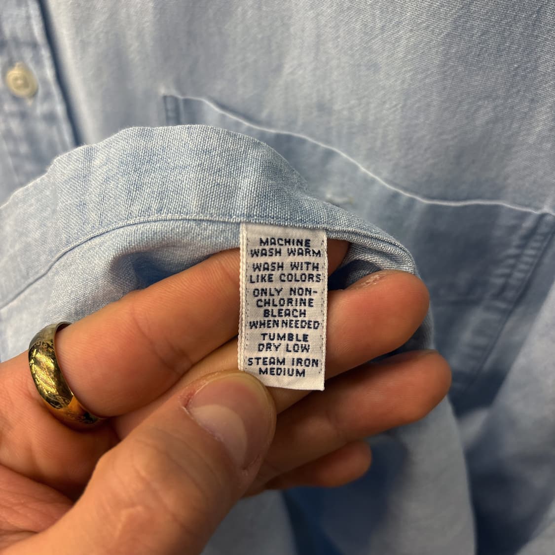 90s 폴로 랄프로렌 빅셔츠 라인 워크포켓 샴브레이셔츠 N1012 상품이미지9