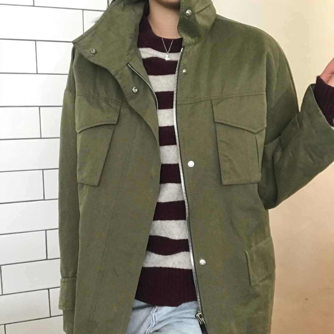 빈티지 카키 밀리터리 필드 자켓 상품이미지4