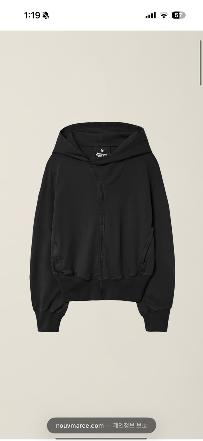 누마레 EE 커브드 후드집업 블랙 L 상품이미지1
