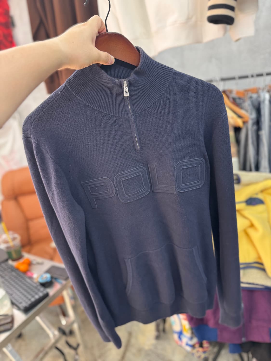 폴로 반집업 니트 상품이미지1