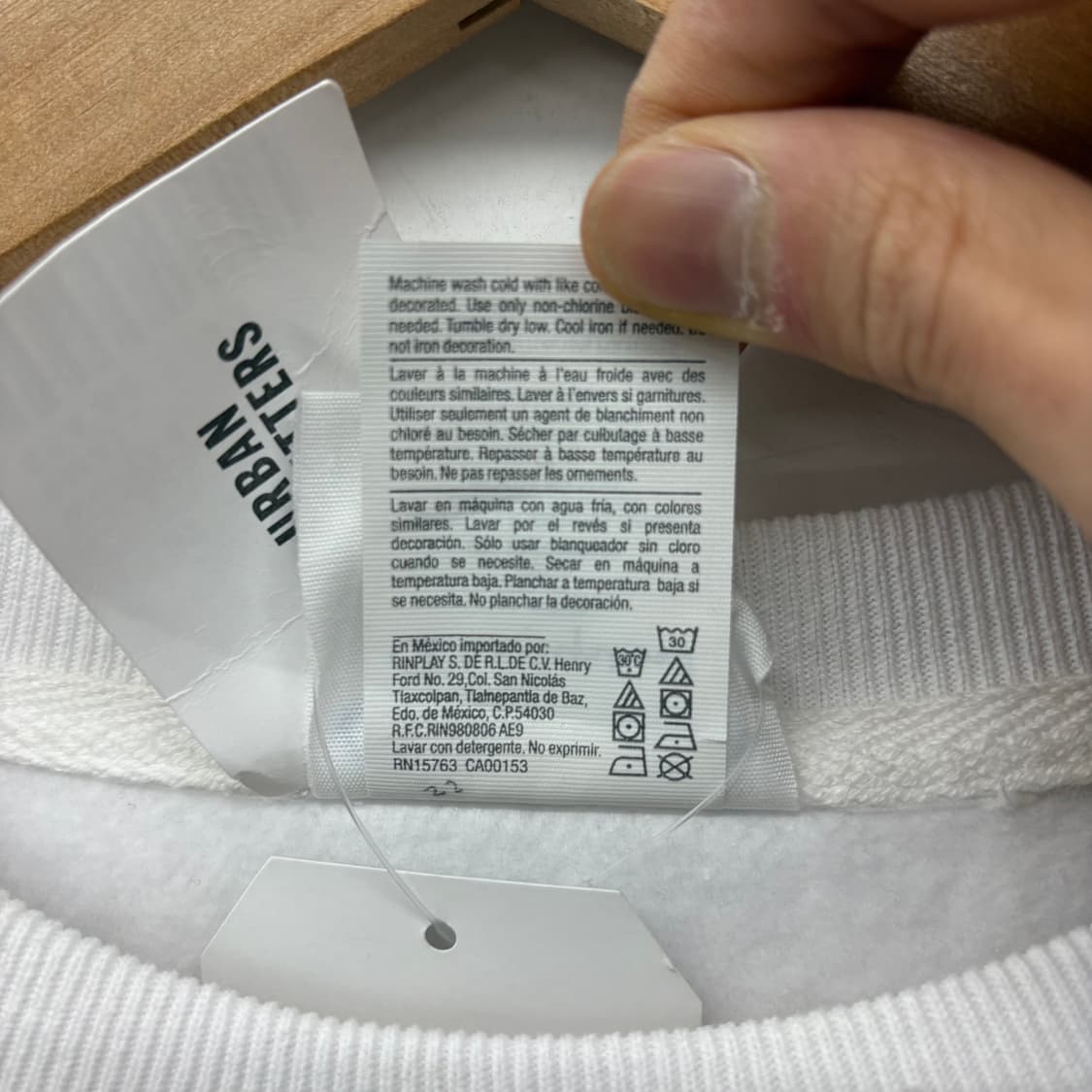 챔피온 리버스위브 맨투맨 화이트 남L 상품이미지5